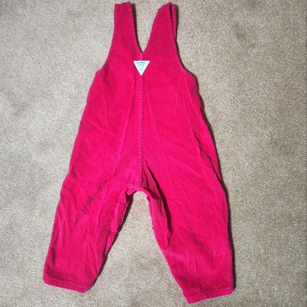 Vintage OshKosh B'gosh Pink Corduroy Overalls Size 3T - Picture 4 of 6
